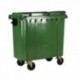 Green Wheeled 1100 Ltr Bin with Flat Lid