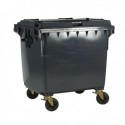 Grey Wheeled 1100 Ltr Bin with Flat Lid