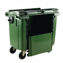 Green Wheeled Bin 770Ltr Drop Down Front