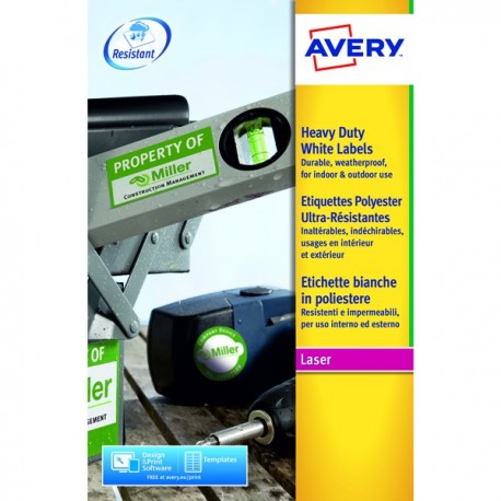 Avery Hvy Duty Laser Label White Pk80