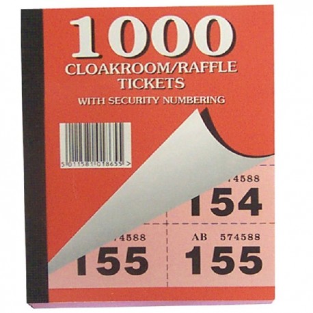 Cloakroom and Raffle 1-1000 Tickets Pk6