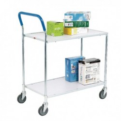 Grey/White Zinc 2 Tier Service Trolley