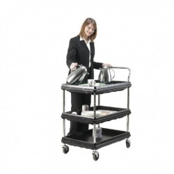 Deep Ledge Black Trolley 3-Tier 375055
