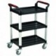 Barton 3 Shelf Plastic Trolley Silvr/Blk