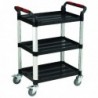 Barton 3 Shelf Plastic Trolley Silvr/Blk