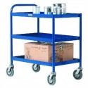 General Purpose 3 Shelf Blue Trolley