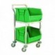 Mobile Green Storage Trolley c/w 2 Bins