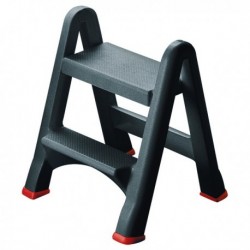 Folding Plastic Black Step Stool 333650