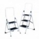 Folding White Alum 2 Tread Step Stool