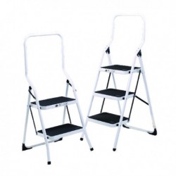 Folding White Alum 2 Tread Step Stool