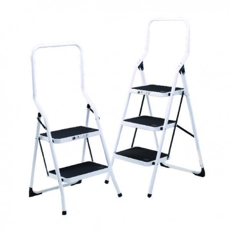 Folding White Alum 2 Tread Step Stool