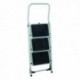 Folding White Alum 3 Tread Step Stool