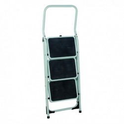 Folding White Alum 3 Tread Step Stool