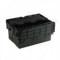Attached Lid 54L Black Container 375814
