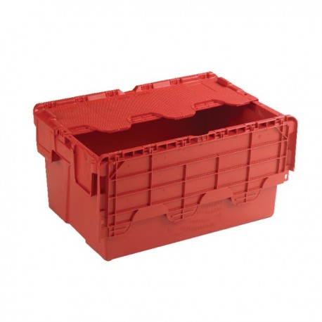Attached Lid 54L Red Container 375816