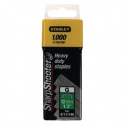 Stanley 12mm 1/2in Type G Staples Pk1000
