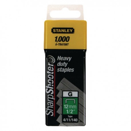 Stanley 12mm 1/2in Type G Staples Pk1000