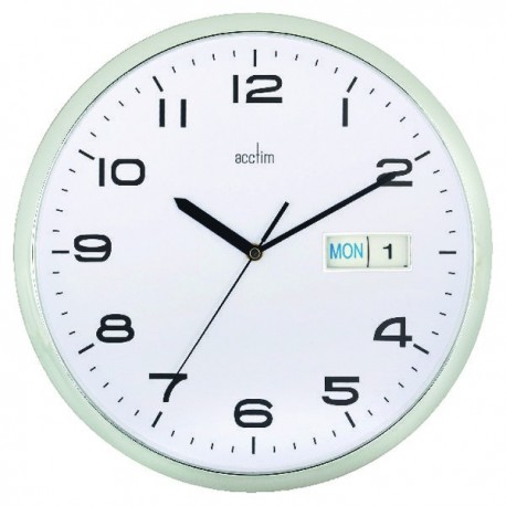 Acctim 320mm Chrome/White Wall Clock