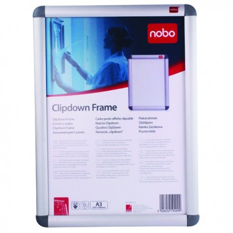 Nobo Silver Aluminium A3 Clip Frame
