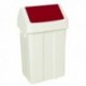 Swing Top Bin 50 Ltr White/Red Lid
