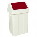 Swing Top Bin 50 Ltr White/Red Lid