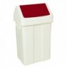 Swing Top Bin 50 Ltr White/Red Lid