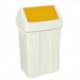 Plastic Swing Top Bin 50 Ltr Wht/Ylw Lid