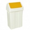 Plastic Swing Top Bin 50 Ltr Wht/Ylw Lid