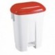 Derby 30L White/Red Pedal Bin 348021