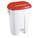 Derby 30L White/Red Pedal Bin 348021