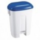 Derby 30L White/Blue Plastic Pedal Bin