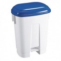 Derby 30L White/Blue Plastic Pedal Bin