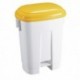 Derby 30L White/Yellow Plastic Pedal Bin