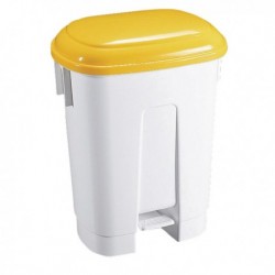 Derby 30L White/Yellow Plastic Pedal Bin