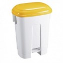 Derby 30L White/Yellow Plastic Pedal Bin