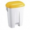 Derby 30L White/Yellow Plastic Pedal Bin