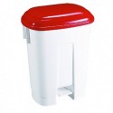 Derby 60L White/Red Pedal Bin 348012