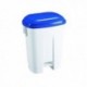 Derby 60L White/Blue Plastic Pedal Bin