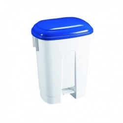Derby 60L White/Blue Plastic Pedal Bin