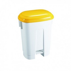 Derby 60L White/Yellow Pedal Bin