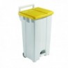 Plastic Grey/Yellow Pedal Bin/Lid 90L