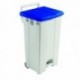 Plastic Pedal Bin Grey/Blue With Lid 90L