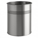 Durable Metal Waste Bin 15 Ltr Silver