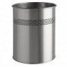 Durable Metal Waste Bin 15 Ltr Silver