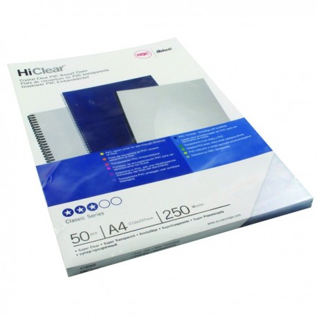 GBC A4 S/Clr Binding Covers 250Mic Pk50