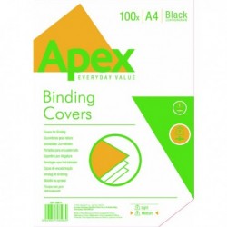 Fellowes Apex Lth/brd Blk A4 Cover Pk100