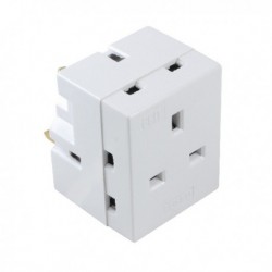 CED 3Way Adaptor Fused 13amp White WAP3W