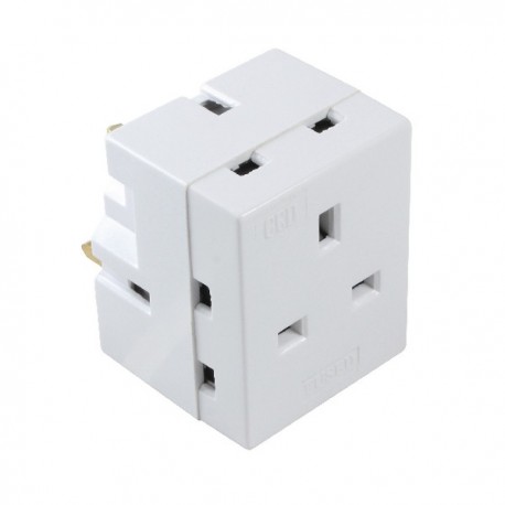 CED 3Way Adaptor Fused 13amp White WAP3W
