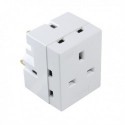 CED 3Way Adaptor Fused 13amp White WAP3W