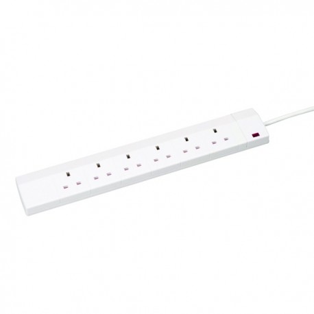 CED 6-Gang Extension Lead White 2m